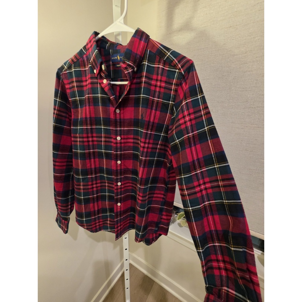 Polo Ralph Lauren Boys Sz L (14-16) Holiday Plaid Button Up Shirt